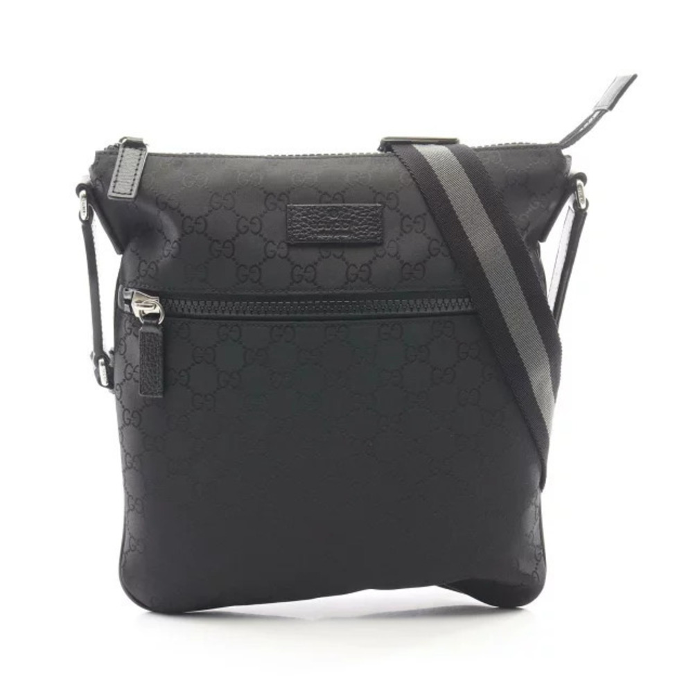 Gucci GG Monogram Messenger Bag all over GG motif striped Black
